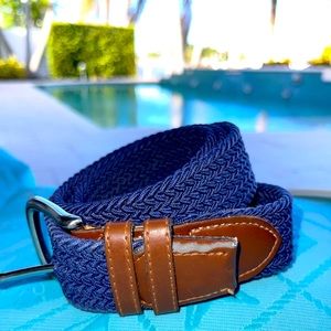 Tommy Hilfiger Navy Woven Stretch Belt Size L